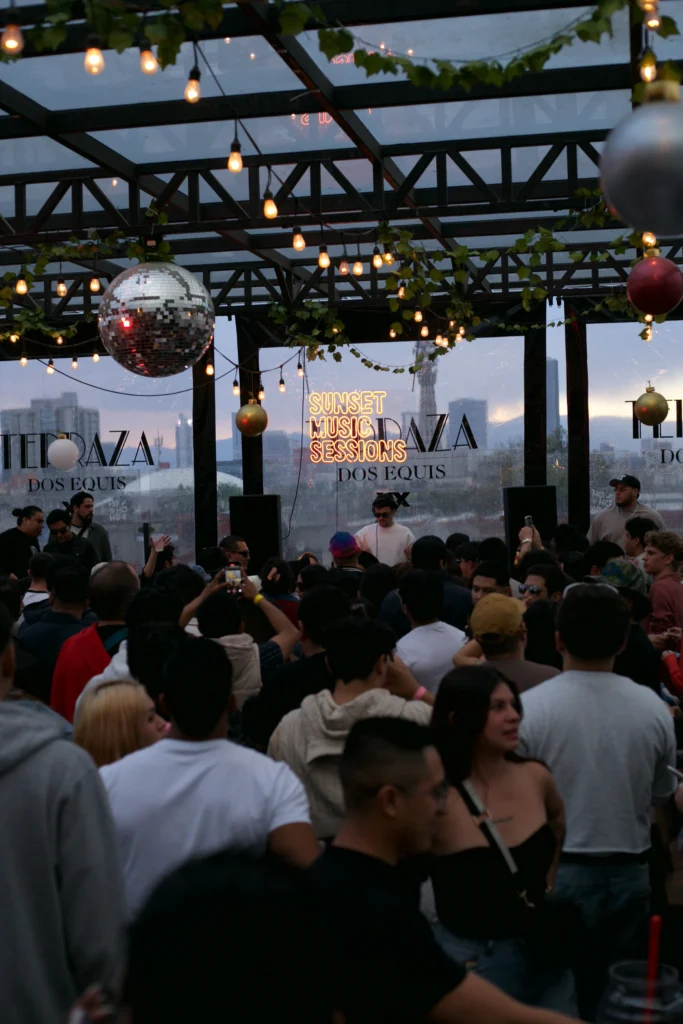 DJ playing house music at Sunset Music Sessions in Mexico City