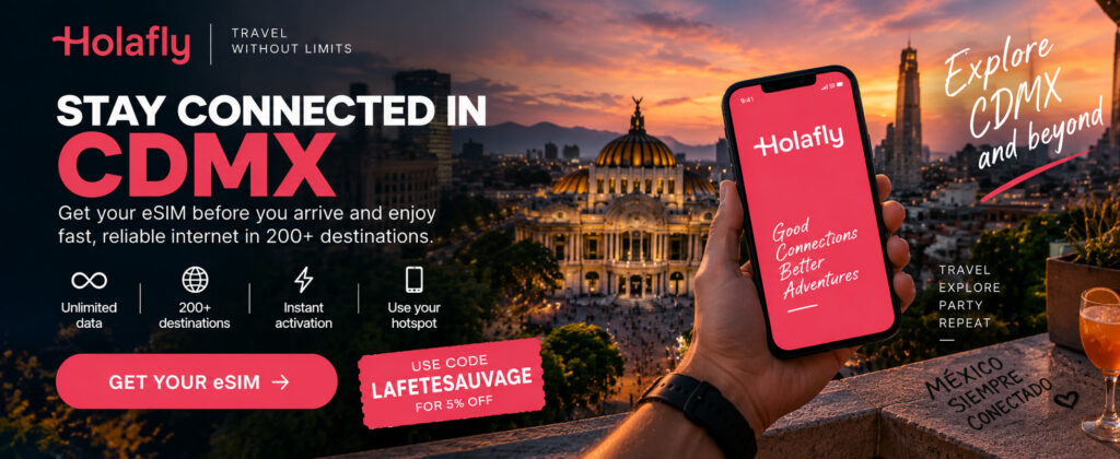 Holafly eSIM for travelers visiting Mexico City with La Fête Sauvage discount code