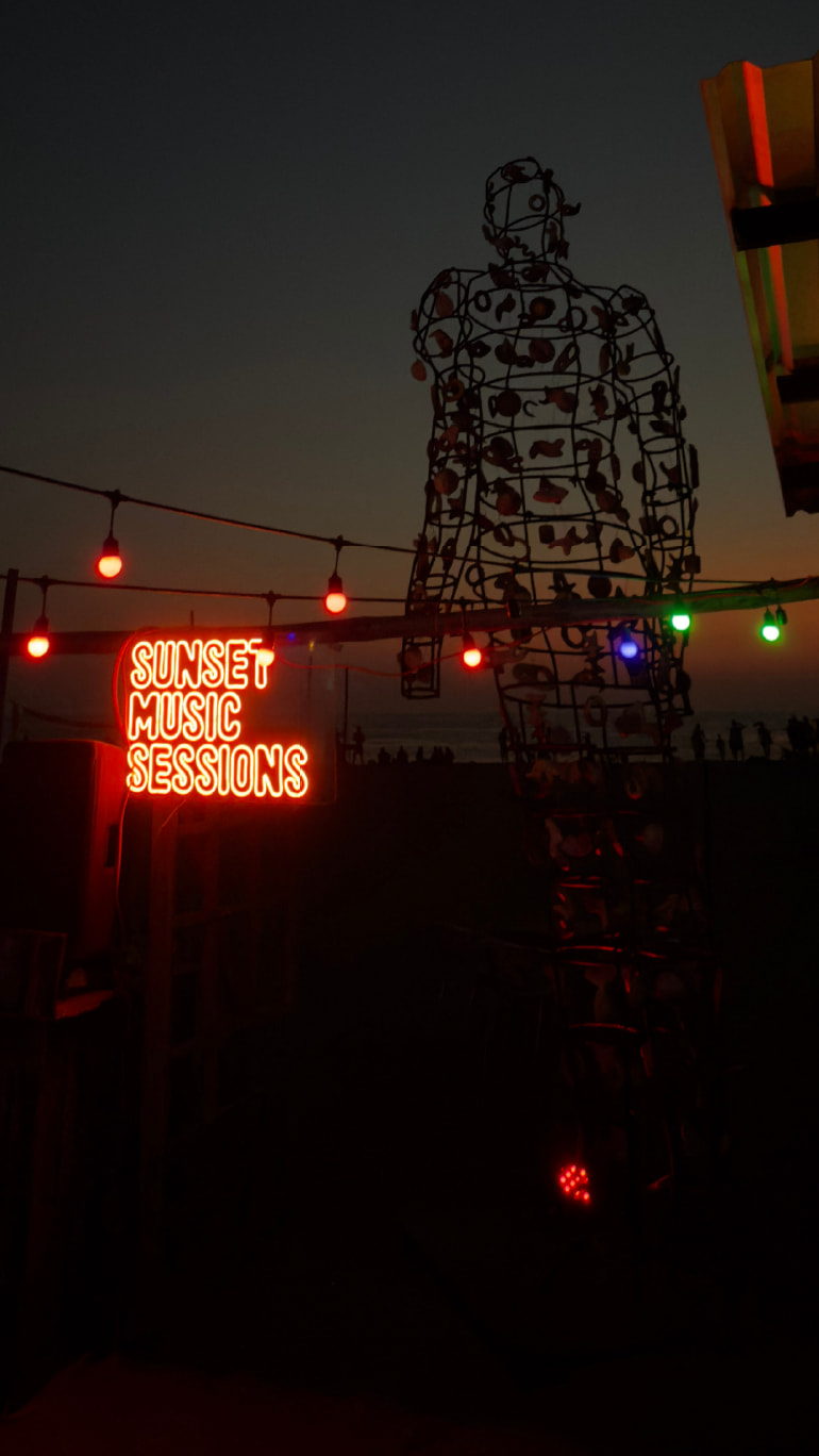 DJ playing house music at Sunset Music Sessions, Punta Vida
